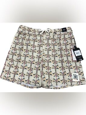 New Mens Large La Eye Floral Elastic 17" Boardshorts Swimsuit Shorts Trunks RVCA